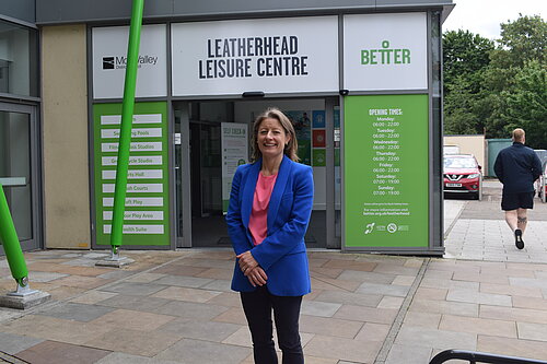 Helen Maguire MP at Leatherhead Leisure Centre