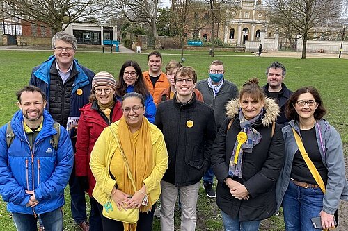 London Assembly Member Hina Bokhari with members of Ealing Liberal Democrats