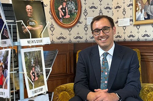 Tom Gordon sat in Movember's temporary lounge in Parliament