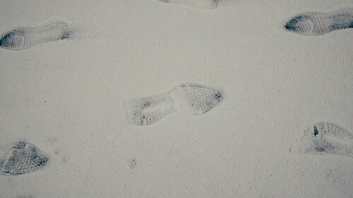 footprints in snow