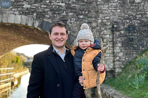 David Chadwick and his son William in Brecon