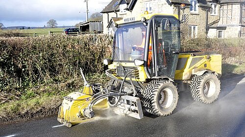 A multihog vehicle in use in South Shropshire