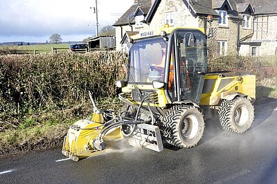 A Multihog road planer in South Shropshire