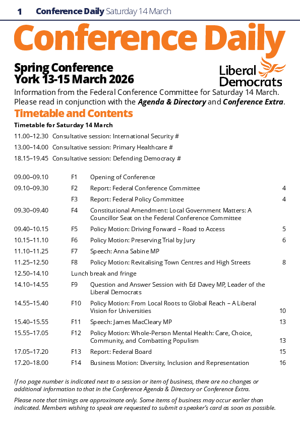 Conference Daily - Saturday