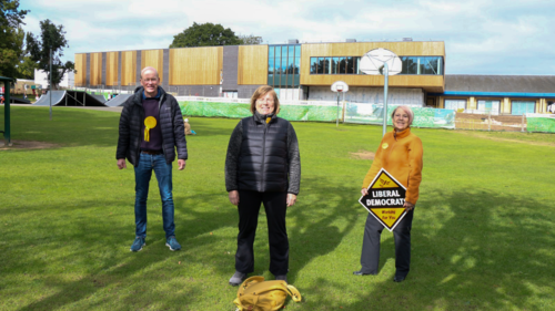 Photo of Harpenden Councillors outside the Harpenden Leisure Centre 