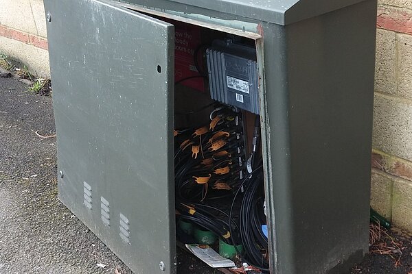 Damaged and exposed utility box or cabinet