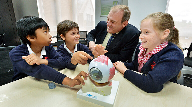 Ed Davey MP with school children