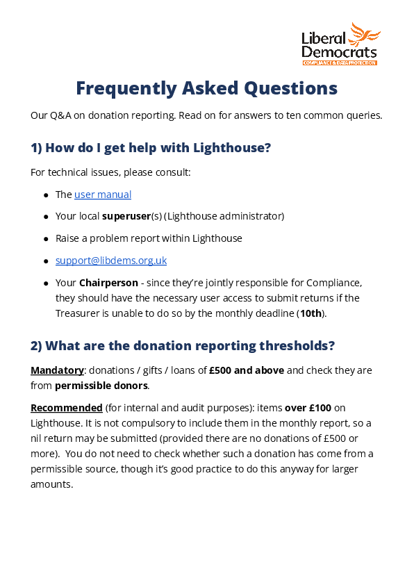 Donation FAQs