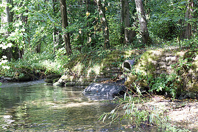 Sewage being pumped into a river
