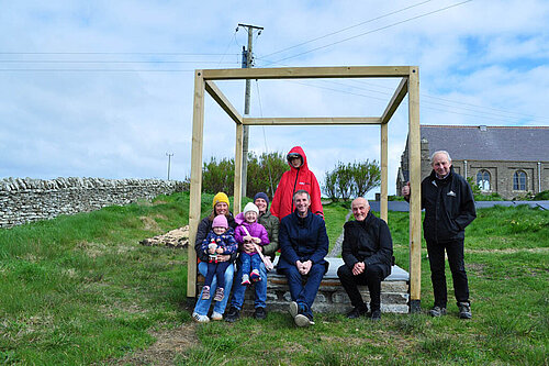 Liam at the opening of the Shapinsay Reflective Space