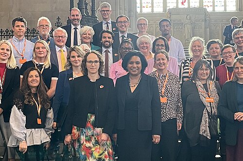 Alison in Westminster Hall with group