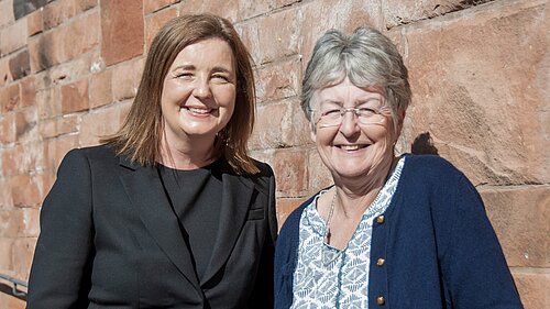New Chief Exec Tanya Miles with Lib Dem Council Leader, Heather Kidd.