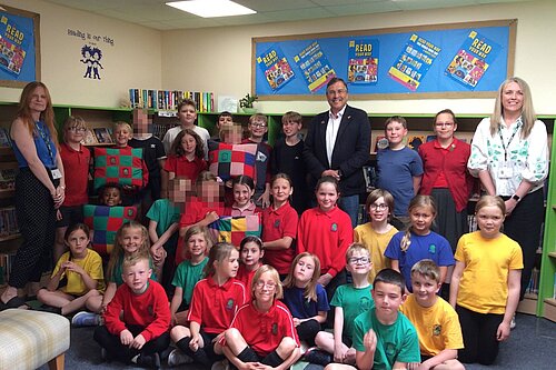 image of the eco committee and hazeldown school with Martin