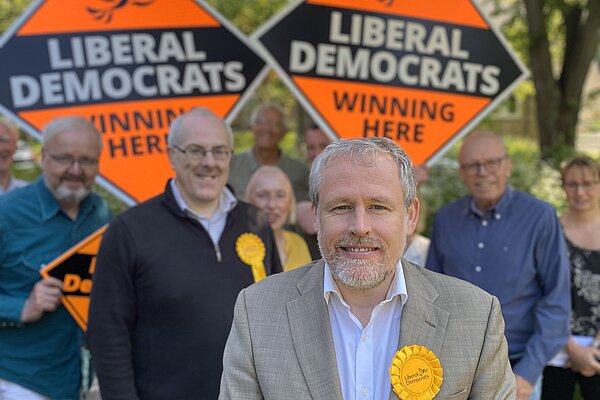 Mark Wilkes and Lib Dem campaigners