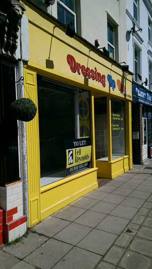 Empty Ex Dressing Up Box shop in Sandgate High Street