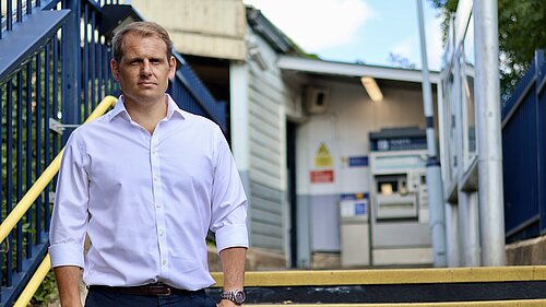 Luke Taylor MP at Worcester Park Station