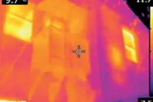 Heat infrared view of a house