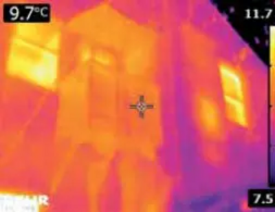 Heat infrared view of a house