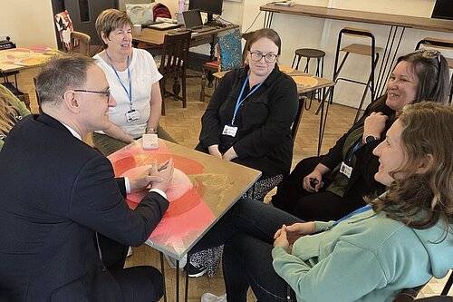 Ian Sollom MP visiting the Money Advice St Neots Team (MAST) at the Citizen Hub in St Neots