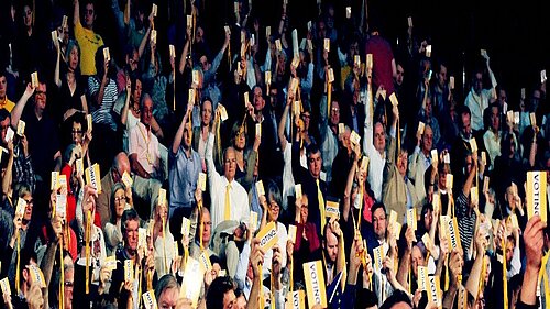 A photo of the crowd at the Liberal Democrats conference.