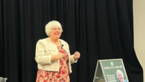 Charlotte Cane giving speech