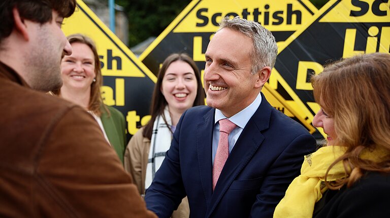 Alex Cole-Hamilton and Lib Dem activists