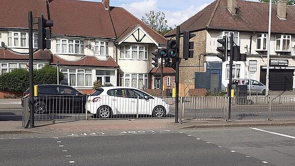 A pedestrian crossing on the North Circular