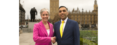 Harry Boparai with Daisy Cooper