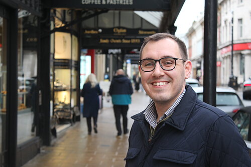 Tom Gordon MP in Harrogate Town Centre