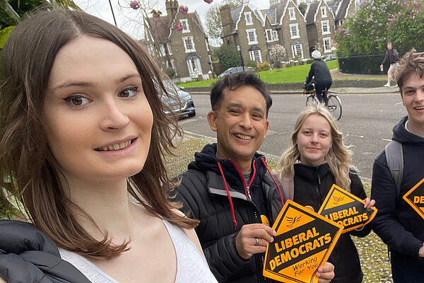Rebecca Jones and her team campaigning in Hackney