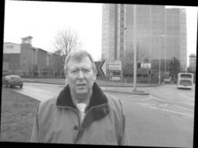 Cllr Stuart Parker Near the site of the new taxi rank