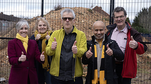 Sopwell Councilllors with Daisy Cooper, in front of the King Offa Site