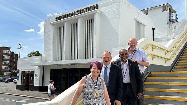 Ed and Lib Dem Coiuncillors at Surbiton station