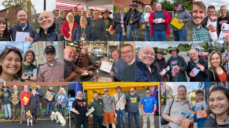 Lots of volunteers out campaigning for the Welsh Lib Dems