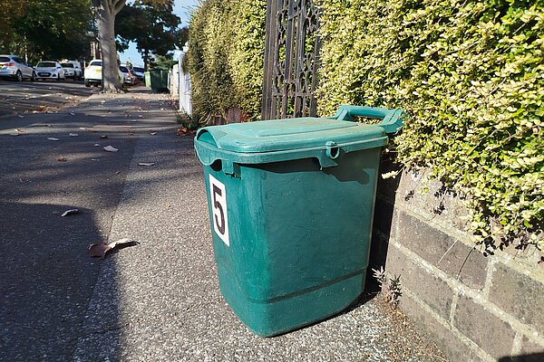 Food waste bin on street for collection