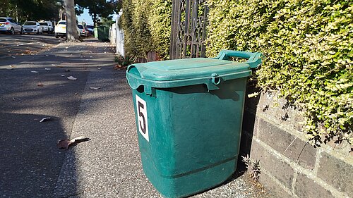 Food waste bin on street for collection