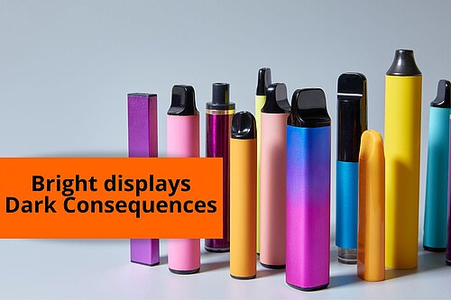 Brightly coloured vapes