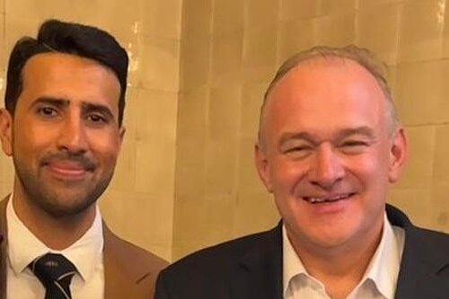 Cllr Waqas Sabah with Ed Davey