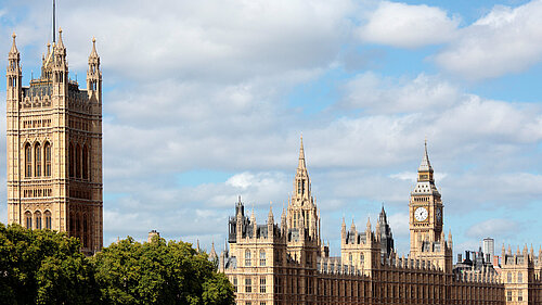 Big Ben and the houses of Parliament.