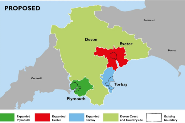 Map of proposed LGR for Devon
