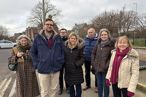 Freddie with Thame HGV Campaigners and Councillor Kate Gregory