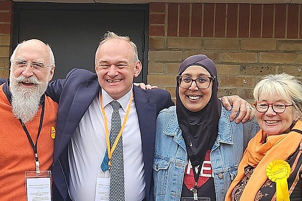Picture of 3 Councillors in Kingston Town Ward with Ed Davey MP.