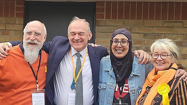 Picture of 3 Kingston Town Ward Councillors with Ed Davey MP.