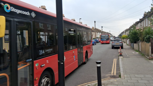 buses on one of the roads
