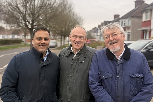 2 Alexandra Ward Cllrs with Ed Davey MP.