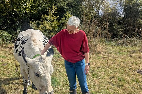 Alex and cow 