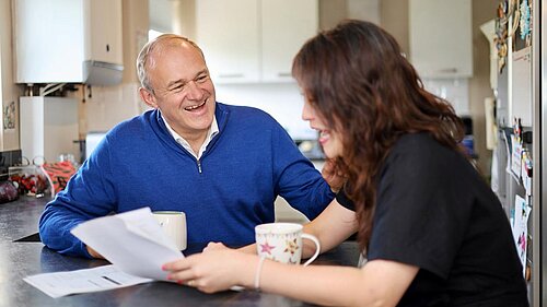 Ed Davey talks to a constituent