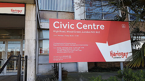 Civic Centre sign