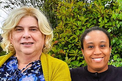 Head and shoulders images of Lib Dem Ely North candidates, Alison Whean and Chika Akinwale