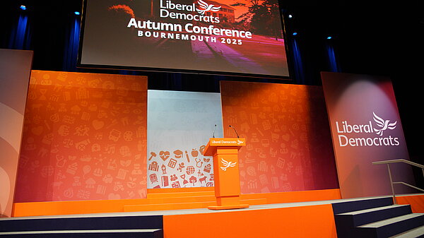 A picture of an empty stage at Autumn Conference 2025